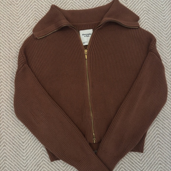 A&F Double Zip Ribbed Cardigan - Picture 4 of 7